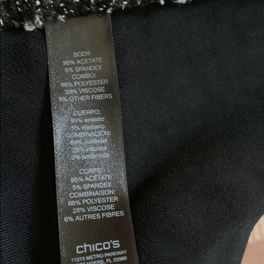 Travelers Chico's Open Jacket Black Gold Metallic - Picture 6 of 11